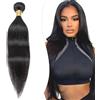 Elailite Extension Matassa Capelli Veri Tessitura Nero Naturale 100g Virgin Human Hair Bundle Capelli Lisci Brasiliani Fascia Unica 40cm #1B