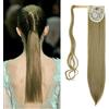 Gairyan Coda Capelli Extension Coda Finta Capelli Lisci Coda di Cavallo Extension Clip Wrap Ponytail Estensione Posticci per Capelli Sintetici Parrucchino Lungo 60cm per Donna- Biondo naturale
