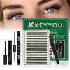 KEYYOU Kit di Ciglia a Grappolo 280Pcs Kit di Estensione Ciglia Soffici Kit 40D50D D Curl 9-16MIX Ciglia a Grappolo Soffice con Applicatore per Rimuovere la Colla Facile da Usare per Principianti(Kit