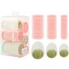 FYting Bigodini,Bigodini Grandi per Volume,6PCS Set di Rulli Per Capelli Auto Grip con 3 Dimensioni,Hair Curler Per Parrucchiere DIY Riccioli e Styling di Capelli Lunghi,Capelli Corti(Rosa Verde)