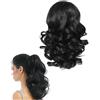 SCJJZ Corto Artiglio Clip Ondulati Coda Cavallo Capelli Extensions 30cm Capelli Ricci Sintetici Parrucchino dall'Aspetto Naturale resistenti al calore Coda di Cavallo Posticci per Donne
