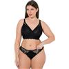 Ulla Popken - Bralette da Donna, Taglie Forti, in Pizzo, Senza Ferretto, Coppa B - E