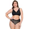 Ulla Popken TruYou Bralette, da Donna, Taglie Forti, Senza Ferretto, Pizzo, Fodera in Rete, Coppa B - F