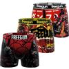 Freegun Boxer per Bambini Sportivi, Pantaloni da Bambino, Traspiranti, Comodi e Morbidi (Set di 3), Rosso/Nero/Giallo, 14-16 Anni