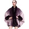 JLNYKADA Poncho Mantello a Maglia Donna Cappotto Cardigan con Collo in Finta Pelliccia Scialle Stola per Autunno Inverno Caldo Maglia Poncho Scialli, viola., Taglia unica
