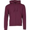 Fruit of The Loom Felpa da Uomo con Cappuccio e Zip Frontale, Borgogna, XL