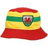 Beyond Happy Cappello da pescatore del Galles, tradizionale drago gallese, rosso, giallo, verde, resistente, in cotone, design unisex, supporto per calcio e rugby, Piccola striscia verde, Etichettalia