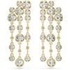 Swarovski Orecchini pendenti Imber, Taglio Round, Chandelier, Bianchi, Placcato color oro