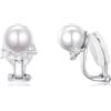 PHNIBIRD Orecchini con Perla e Zirconia Cubica Orecchini a Clip Regalo Compleanno Donna