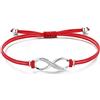 Jrêveinfini Infinito Bracciale Donna Argento 925, Braccialetto Portafortuna Donna Bambina Ragazza, Bracciale Mamma Rosso Corda Amicizia, Regalo Donna Compleanno Anniversario Bambina Ragazza