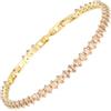 RIZILIA 2mm Taglio Marquise Champagne CZ Minimalista Bracciale Tennis