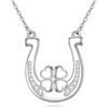 POPLYKE Collana a ferro di cavallo per donne in argento Sterling con cavallo/crocia/stella di davide/quadrifoglio Pandant collana gioielli regalo per ragazze, Argento sterling, Nessuna pietra preziosa