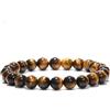 VLNET ® | bracciale elastico con pietra naturale occhio di tigre da 6 mm o da 8 mm | pietra di protezione, coraggio, e chiarezza mentale | tg unica misura regolabile (8 MM)