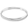 Swarovski Bracciale rigido Twist, Bianco, Placcato rodio