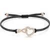 Jrêveinfini Infinito Bracciale Donna Argento 925 Oro Rosa, Braccialetto Bracciale Portafortuna Donna Bambina Ragazza, Bracciale Mamma Corda Amicizia, Regalo Donna Compleanno Anniversario Bambina