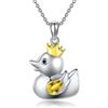ONEFINITY Orsacchiotto/anatra catena in argento sterling 925 bambola orso ciondolo collana carino orsacchiotto gioielli regalo per donne ragazze, Taglia unica, Argento sterling, Zirconia cubica
