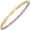RIZILIA 3mm Taglio Rotondo Ametista Viola CZ Minimalista Bracciale Tennis