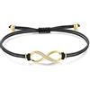 Jrêveinfini Infinito Bracciale Donna Argento 925 Oro, Braccialetto Portafortuna Donna Bambina Ragazza, Bracciale Mamma Corda Amicizia, Regalo Donna Compleanno Anniversario Bambina Ragazza