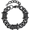 Bestyle Bracciale Uomo con Punte a Spina, Catena Spessa Nero con Spine, Larghezza 12MM Nero, Bracciali Acciaio Uomo Hip-Hop Stile Urbano Regalo per Lui