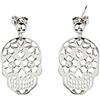 Aka Gioielli® - Orecchini Pendenti Donna Argento 925 con Teschio e Cristalli, Idea Regalo Ragazza