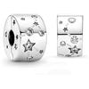 WEIMU Charms Ferma-perle in vero argento sterling 925 per bracciali, ferma-ciondoli per braccialetti con perle, perle ferma-ciondoli, m, Argento sterling, Zirconia cubica