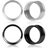 DOEARKO Tunnel flesh per orecchio 2 paia piercing per orecchio in acciaio inossidabile double flared nero argento plug per orecchie stretched expander gioielli piercing per donne e uomini 6mm-25mm