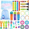 YYDSXK 33 Pezzi Giocattoli da Immersione, Giocattoli da Piscina con Una Squisita Confezione Regalo, Piscina Subacquea Immersioni Giocattolo per Bambini