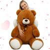 MorisMos Orso Peluche Gigante Marrone scuro 120cm - Orsacchiotto XXL Morbido, Orsetto di Peluche Grande per Fidanzata, Regali per Lui e Lei, Bambini, Compleanno e Natale