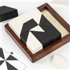 Lingle Gioco di puzzle con blocchi nascosti in legno, 80 sfide cerebrali, con scatola in legno massello e pezzi bianchi e neri deluxe, gioco da tavolo con logica 3D e pensiero spaziale, perfetto per
