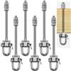 SELEWARE Set di 6 Ganci per Altalena per carichi Pesanti, capacità di 800kg, 225 x 10 mm, Ganci per Altalena in Acciaio Inossidabile per Legno e Trave d'Acciaio, Amaca per Yoga, Sedia, Sacco da Boxe