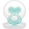 Nuby Teethe-eez in silicone morbido | Anello di dentizione in silicone con superficie per massaggiare i denti | Custodia igienica inclusa | Turchese | +3 mesi