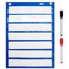 SpriteGru Grafico tascabile magnetico con 10 carte cancellabili a secco; per programmi giornalieri, attività, dimostrazioni di classe (di colore blu, dimensioni 33 x 45 cm).