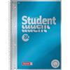 Brunnen 1067147 Blocco note/blocco universitario a pois, copertina premium, 1 pezzo, ciano-metallico