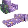 alldomess Pieghevole Divano Bambini 2-in-1, Poltroncina Trasformabile in Lettino,Sedia lumineux avec Couverture Camere da Letto, Soggiorno e Stanza per i Giochi,Unicorno