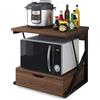 Wintem - Mobiletto Cucina Moderno per Microonde con Cassetto Salvaspazio e Mensola in Legno e Acciaio per Forno Microonde Friggitrice ad Aria e Scaffale Cucina