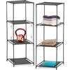 Wintem Scaffale Salvaspazio 3 Ripiani in Stoffa - Set di 2 Scaffali Modulari 34x34x98 cm - Libreria Multiuso per Casa e Ufficio, Leggera e Resistente, Perfetta per Bagno, Cucina e Soggiorno, Grigio