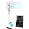 Wintem - Ventilatore a Piantana con Pannello Solare, Batteria 6000mAh, Oscillazione Automatica, 3 Velocità, Uso Interno ed Esterno, Ricaricabile via USB, Ø 40 cm, Motore Silenzioso