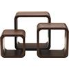 King Collection King Home M1106014/A Set 3 Pezzi Mensola Quadra Stondata Noce