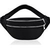 AYNKH Marsupio alla moda Marsupio impermeabile Marsupio Marsupio per Viaggio Festa Sport Corsa Escursionismo Uso quotidiano, Nero puro-1, Taglia unica, Nero puro