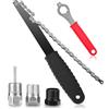 TIDEVAN Set di 5 Estrattori e Cuscinetti a Pedale,Kit Attrezzi Bici Frusta Strumenti per Frusta a Catena Kit Attrezzi Catena per Catena Freewheel Removal Tool per Catene 7,8,9,10,11,12 velocità