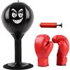 VEGOATY Punching ball tavolo con guanti, borsa da punching per adulti, mini sacco da boxe Punching ball con ventose forti, pompa ad aria, scatola per casa e scrivania, per alleviare lo stress