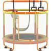 CZCPARY CZCPAPY - Trampolino elastico per bambini, per interni ed esterni, con rete di sicurezza, cestino, aste, altalene, regalo per bambini (giallo arancione)