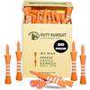 Putt Pursuit Tee da golf in bambù da 7 cm/70 mm, biodegradabili e sostenibili, in bambù, accessori da golf, in legno, 30 tee da golf non in plastica, colore arancione