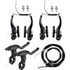 Bqkroa Set di Freni per Bicicletta Nero: Set Universale di Freni a V in Alluminio Completo, Freni MTB Anteriori e Posteriori, Kit di Montaggio per Cavi Freni e Leva Freno per Mountain Bike, Bici da