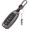 Rondrive Custodia in metallo per chiave auto, cover compatibile con Chery Omoda 5 E5 Omoda 9 Tiggo 7 Tiggo 8 Plus Tiggo 9 striscia di silicone illuminata custodia portachiavi nero