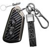 Rondrive Custodia per chiave compatibile con VW Golf 8 ID.3 ID.4 ID.5 ID.6X ID.7 Tourer per Tiguan 2024 2025 2026 custodia in fibra di carbonio cover portachiavi nero
