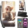 PHINIENLAND Cover per Xiaomi Redmi Note 12 Pro 5G PU Pelle Custodia Flip Gatto