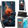 PHINIENLAND Cover per Honor X9A 5G / X40 5G Case PU Pelle Custodia [Kickstand] [Chiusura magnetica] [Slot per Schede], Portafoglio Flip Custodia per Honor Magic5 Lite,Fiamma