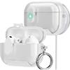 HITZEE Custodia per Cover AirPods Pro 3 2025 con Supporto per Telefono, Cover Protettiva in TPU per AirPods 3ª Generazione con Chiusura Magnetica Automatica, Compatibile con MagSafe, Bianco