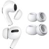 MMOBIEL 2 Paia Auricolari di Ricambio per AirPods Pro Gen 1&2 di MMOBIEL - Gommini in Silicone con Foro di Riduzione del Rumore, Box Stoccaggio Portatile e Adatto alla Custodia di Ricarica - 1xS, 1xM - Bianco